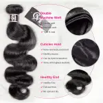 Natural Black Body Wave Bundles 1/3/4Pcs Hair Extensions