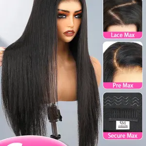 9x6 HD Lace M-cap Wear Go Glueless Mini Knots Straight Hair Pre-cut Lace Front Wig Pre-plucked