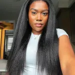 Pre-cut 9x6 Lace M-cap Wear Go Glueless Mini Knots Kinky Straight Hair HD Lace Front Wig Pre-plucked