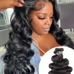 Natural Black Body Wave Bundles 1/3/4Pcs Hair Extensions