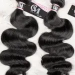 Body Wave Human Hair 4 Bundles with 4x4/5x5 Lace Closure