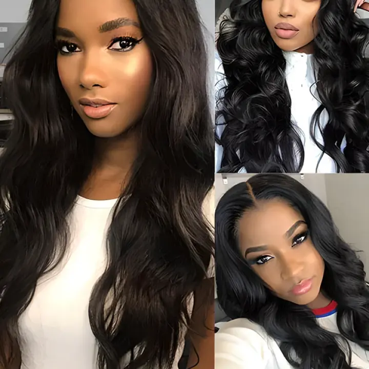Body Wave Human Hair 4 Bundles with 4x4/5x5 Lace Closure
