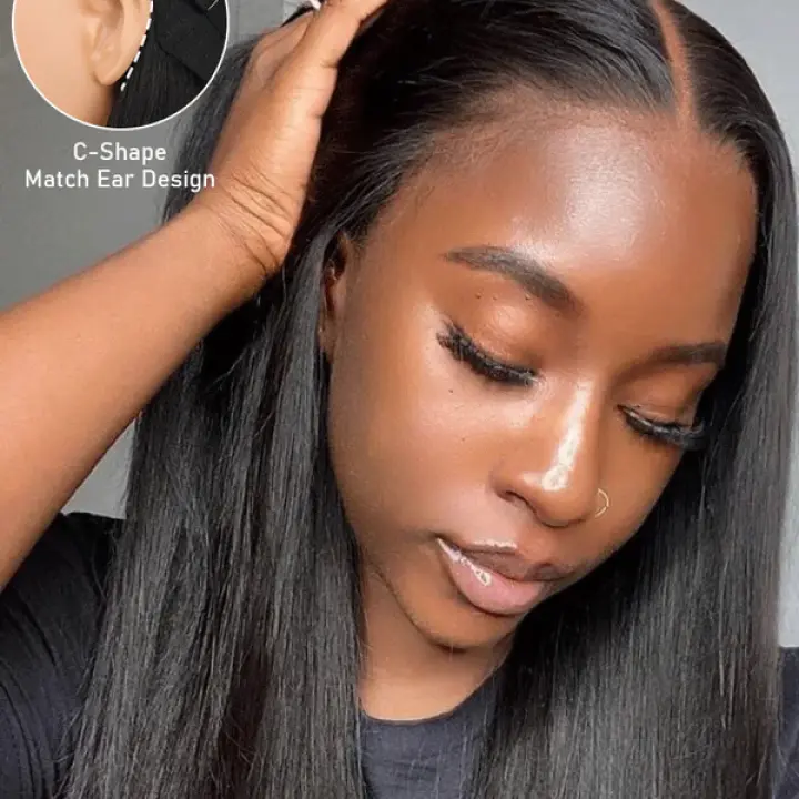 9x6 HD Lace M-cap Wear Go Glueless Mini Knots Straight Hair Pre-cut Lace Front Wig Pre-plucked